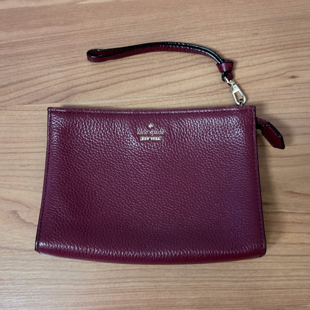 Kate Spade Deep Red Leather Wristlet